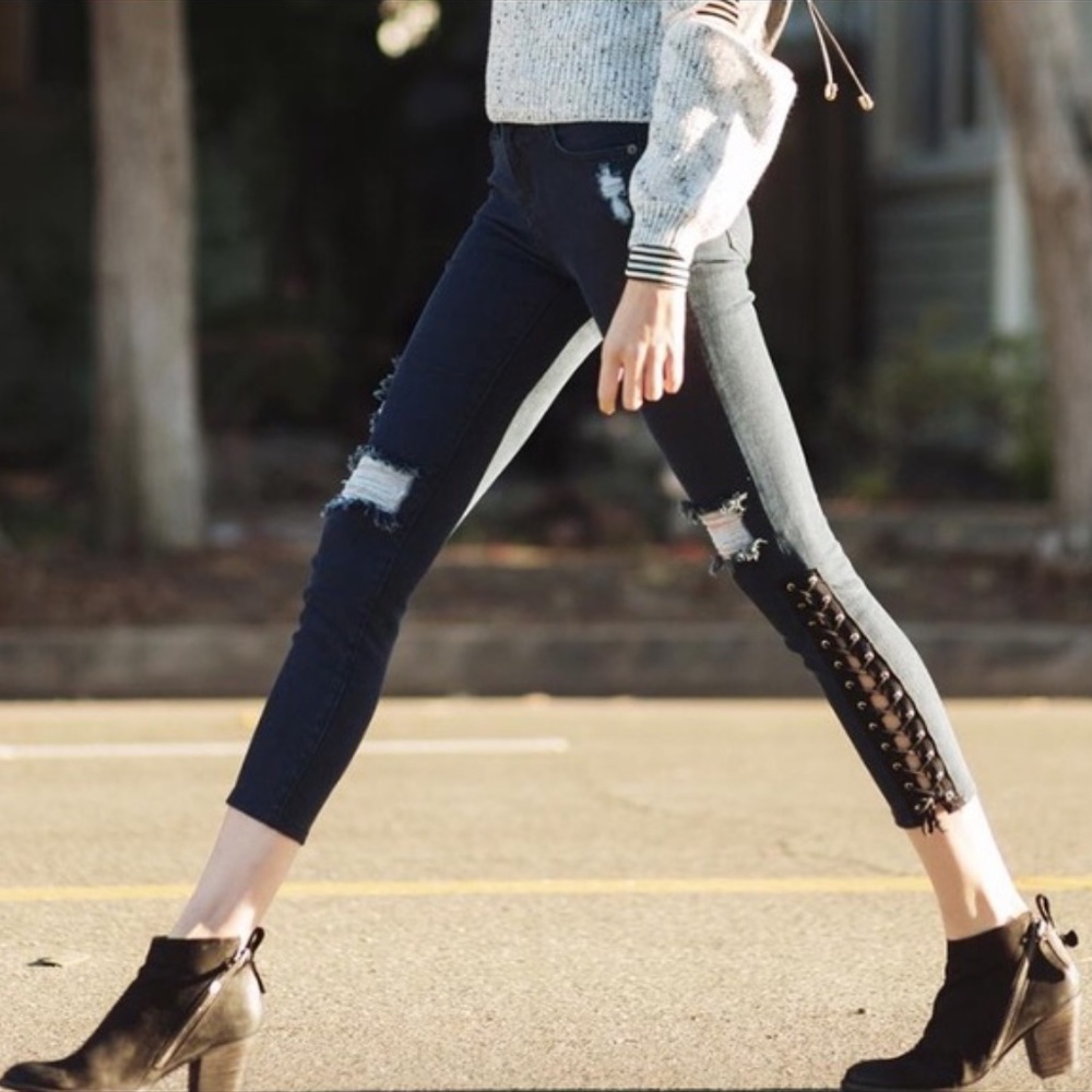 Carmar Denim Lace Up Cropped Jeans, 27